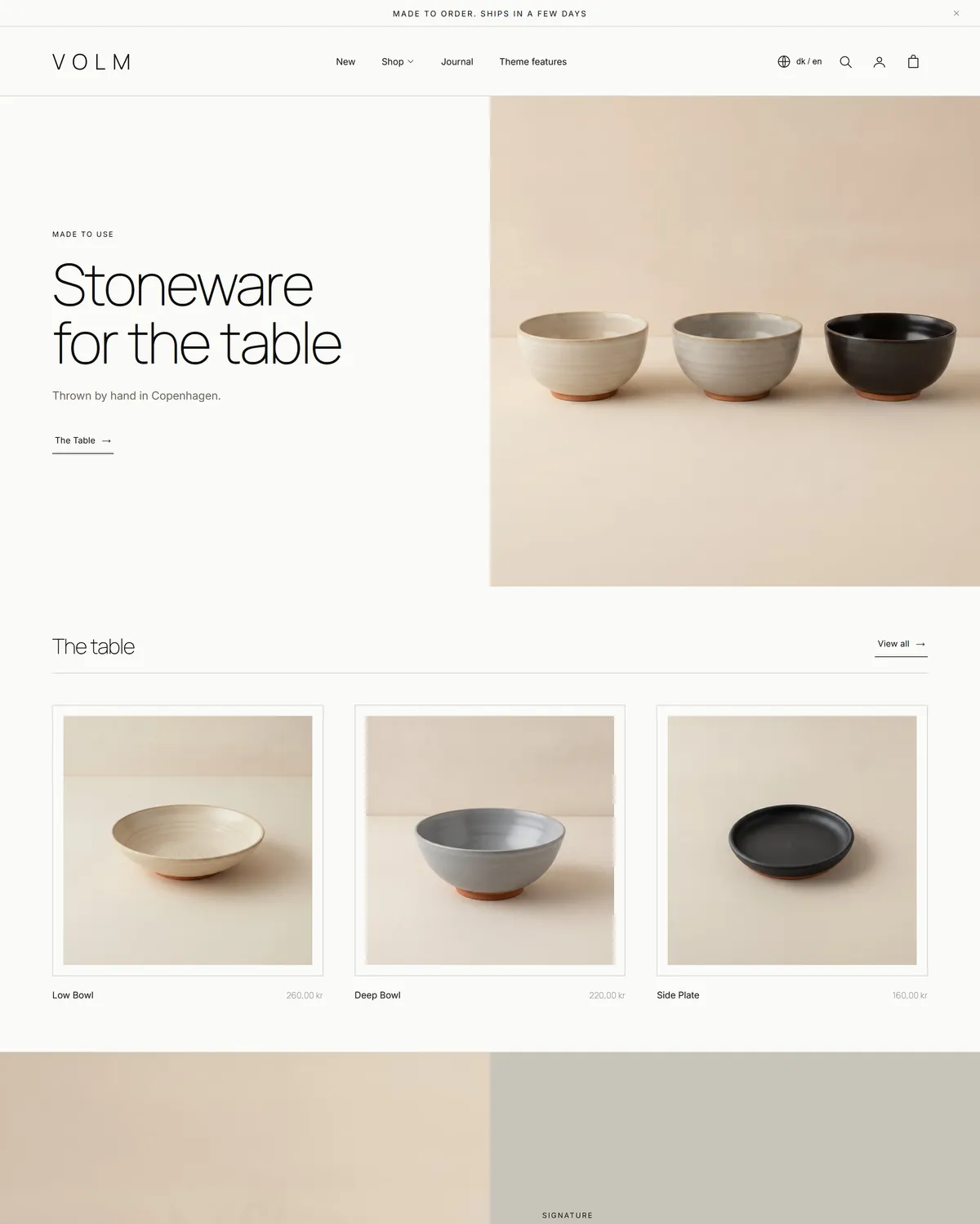 The Volm demo homepage
